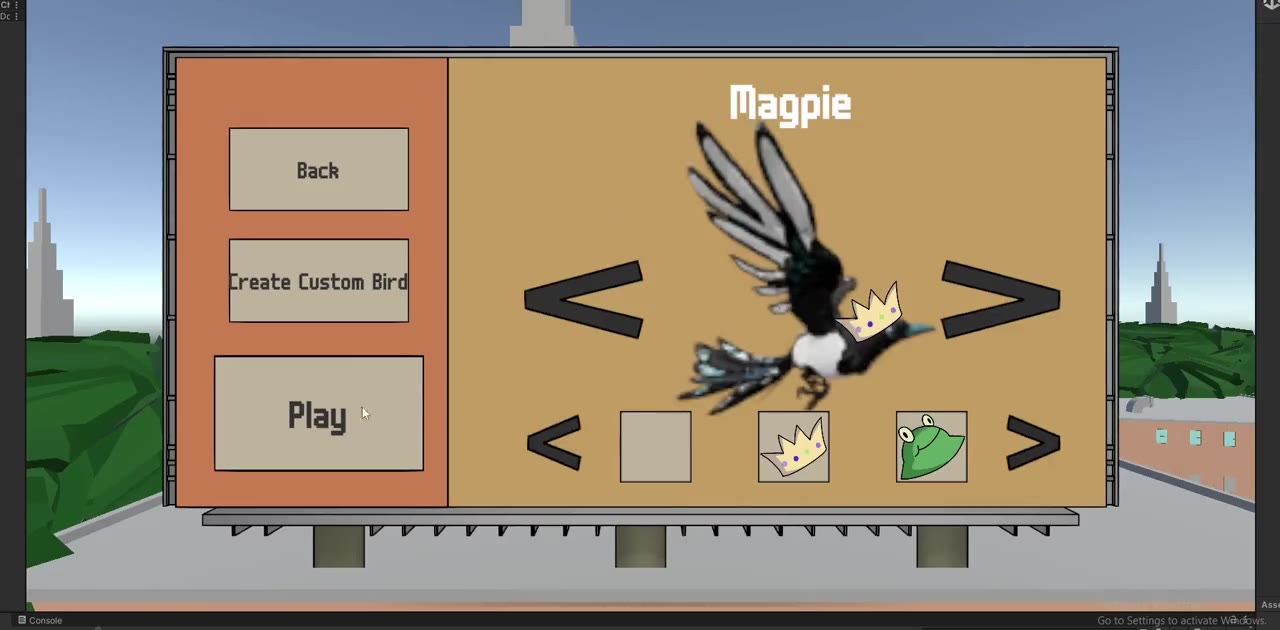 Player bird colliding with enemies as feather effects appear.